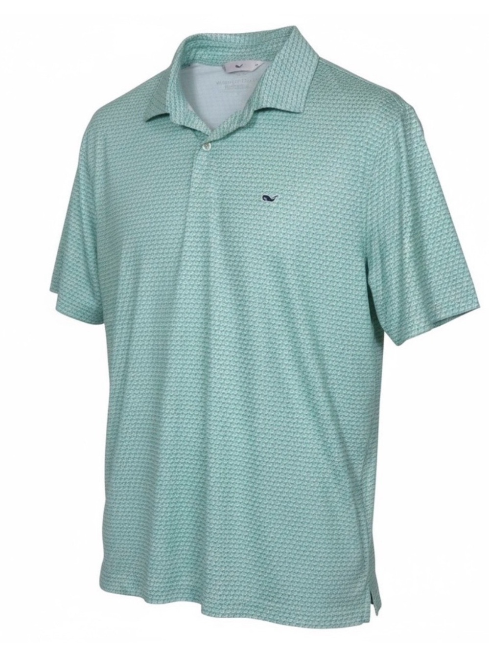 Vineyard Vines Men’s Seafoam Green Performance SS Polo Golf Carts- Large